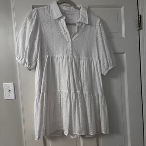 Karlie eyelet babydoll mini dress